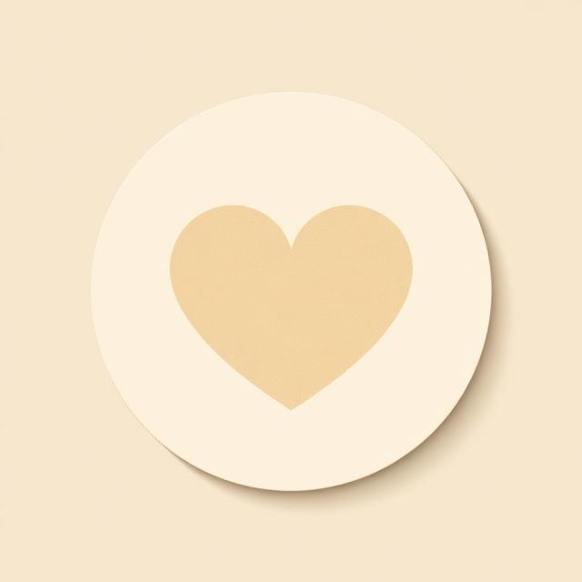 Illustration of a cream disc with a gentle gold heart